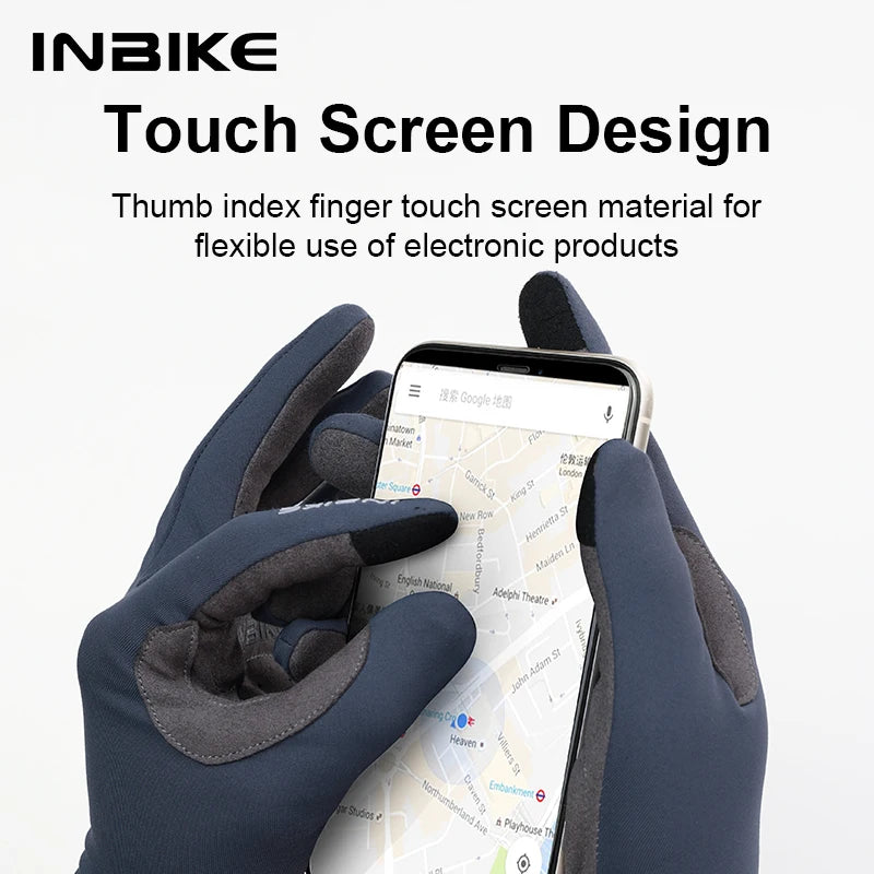 INBIKE Autumn Winter Thermal Bicycle Gloves Touch Screen Men Women MTB Road BikeGloves Sports Fitness Outdoor Cycling Gloves